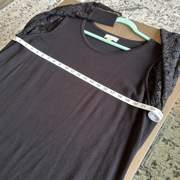 Calvin Klein Sweater Dress w Lace Sleeves - Picture 7 of 11